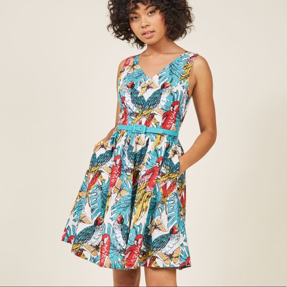 NEVER WORN! Adorable Modcloth patterned dress